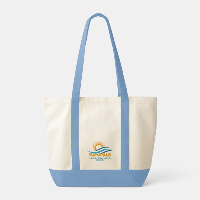 Custom Text Bahamas Tote Bag (Back)