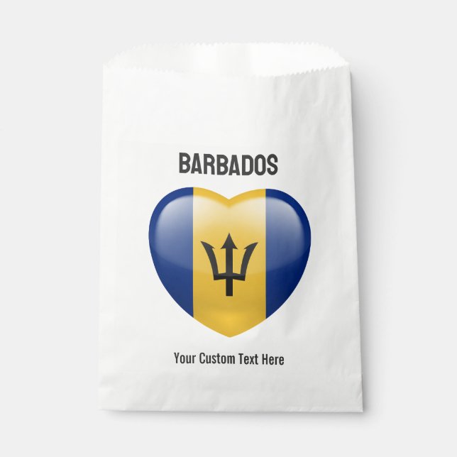 Custom Text Barbados Love Favor Bag (Front)