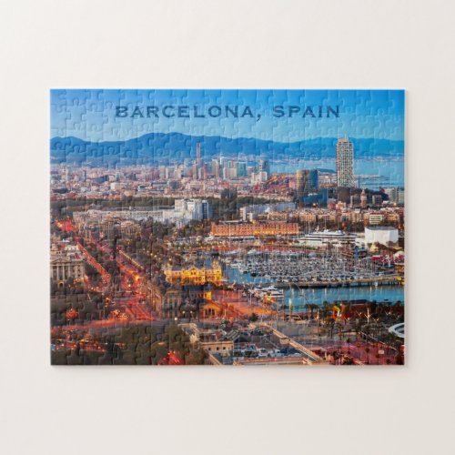 Custom text BARCELONA photo puzzle