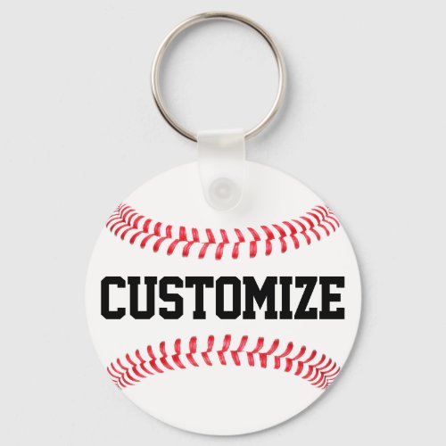 Custom Text Baseball Keychain