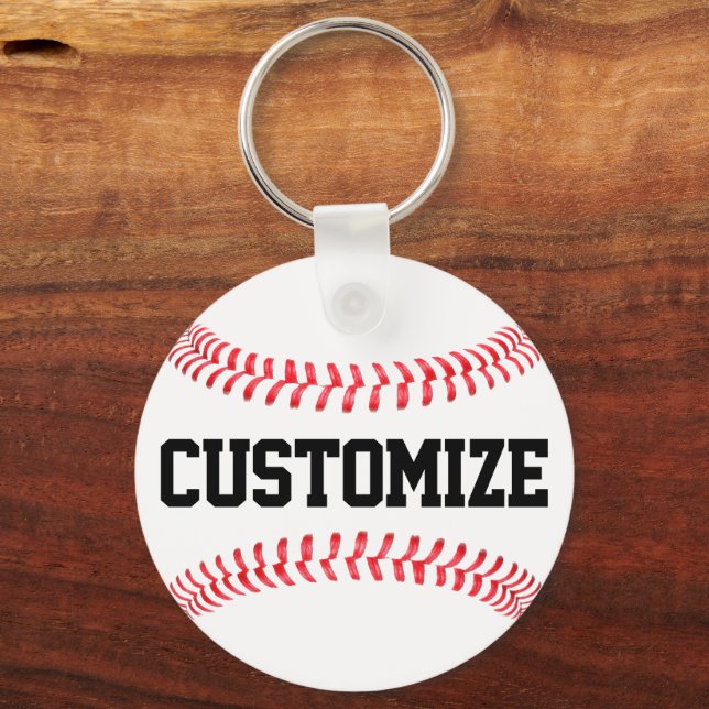 Custom Text Baseball Keychain (Front)