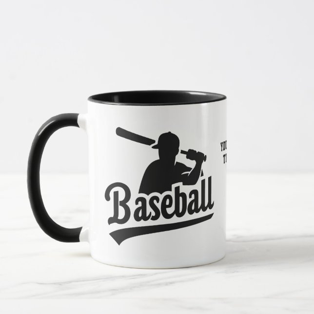 Custom Text Baseball Mug (Left)