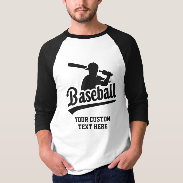 Custom Text Baseball T-Shirt (Front)