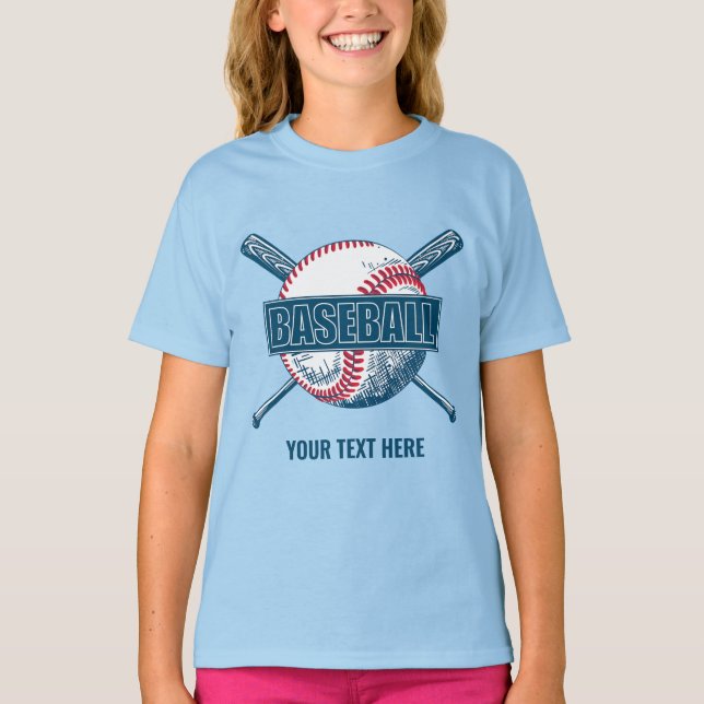 Custom Text Baseball T-Shirt (Front)