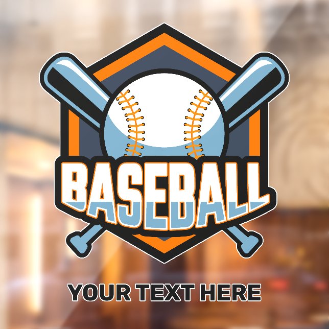 Custom Text Baseball Window Cling (Sheet 2)