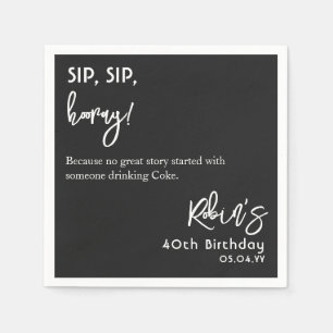 Custom Text Based Funny 40th 50th 60th Birthday Napkins