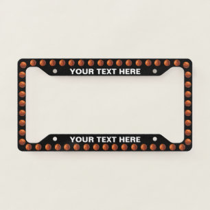 Custom Text Basketball Pattern License Plate Frame