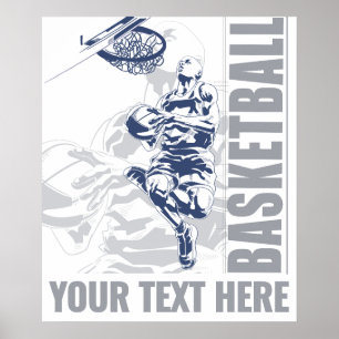 Custom Text Basketball Player Poster