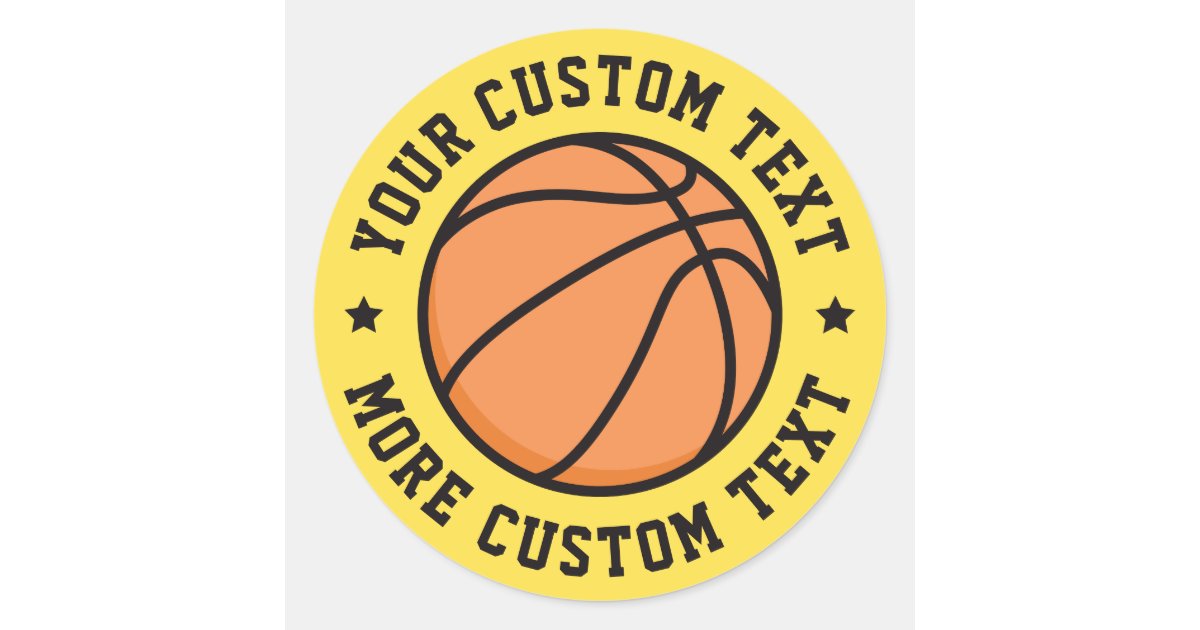 Custom text basketball stickers Zazzle