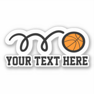 Custom text basketball team vinyl stickers