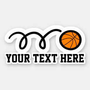 Custom text basketball team vinyl stickers