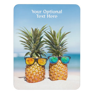 Custom Text Beach Pineapples Door Sign