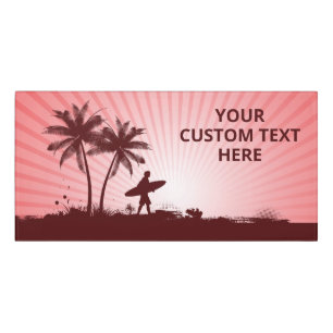 Custom Text Beach Surfer Door Sign