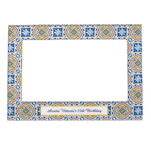 Custom text 💙 Beautiful blue Azulejos Magnetic Frame