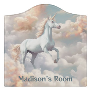 Custom Text Beautiful Unicorn Door Sign