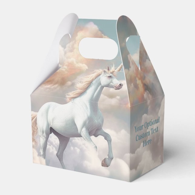Custom Text Beautiful Unicorn Favor Boxes (Front Side)