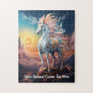 Custom Text Beautiful Unicorn Jigsaw Puzzle