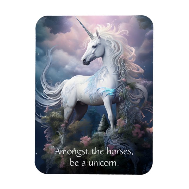 Custom Text Beautiful Unicorn Magnet (Vertical)