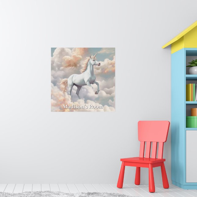 Custom Text Beautiful Unicorn Poster (Nursery 1)