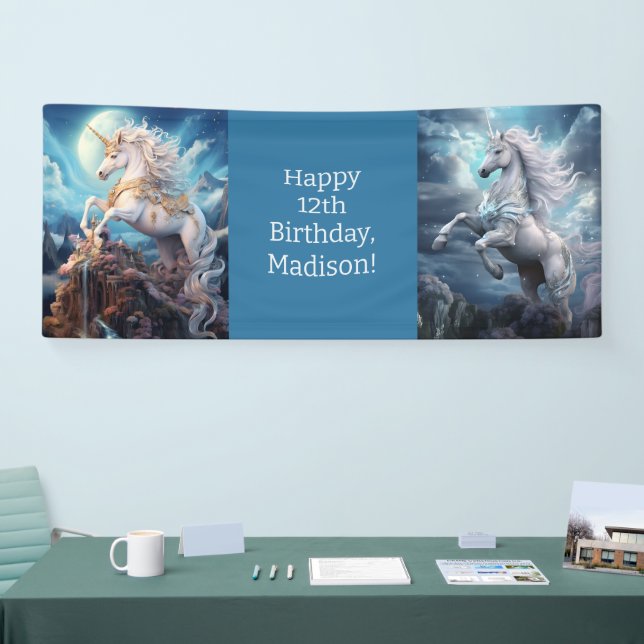 Custom Text Beautiful Unicorns Banner (Tradeshow)