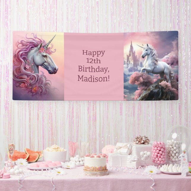 Custom Text Beautiful Unicorns Banner (Party)