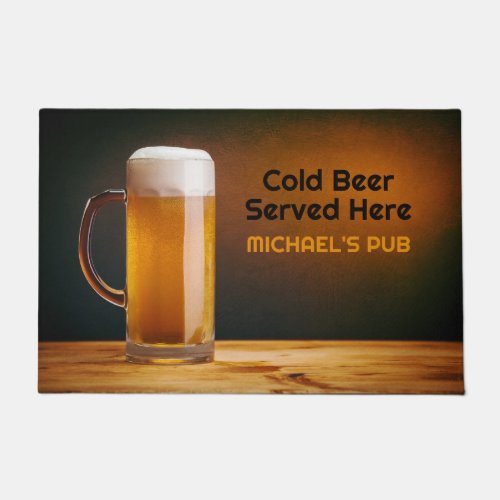 Custom Text Beer Glass  Pub Doormat