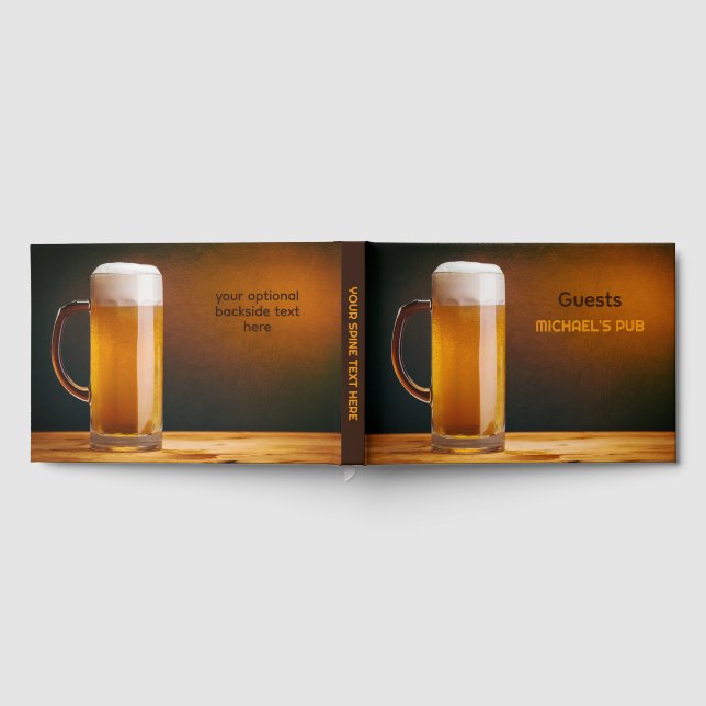 Custom Text Beer Glass / Pub Guest Book (Full)