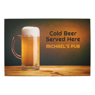 Custom Text Beer Glass / Pub Metal Print
