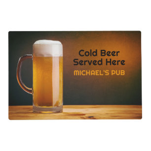 Custom Text Beer Glass / Pub Placemat