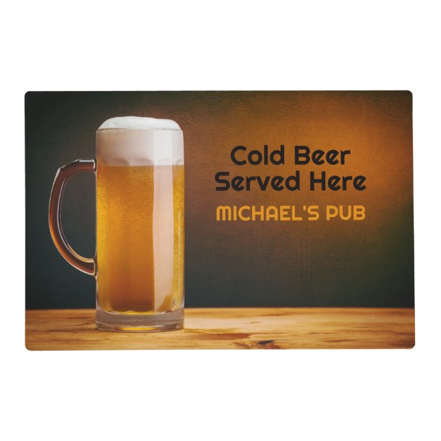 Custom Text Beer Glass / Pub Placemat (Front)