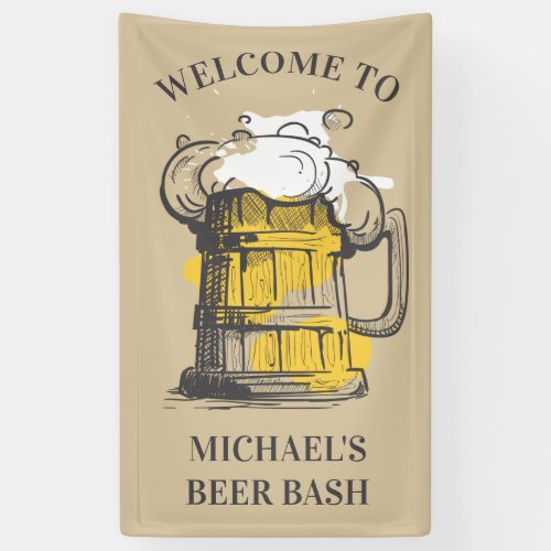 Custom text Beer Ilustration Banner