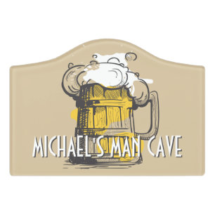 Custom text Beer Ilustration Door Sign