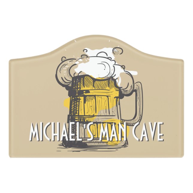 Custom text Beer Ilustration Door Sign (Small Crest Front)