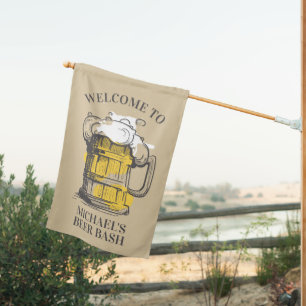 Custom text Beer Ilustration House Flag