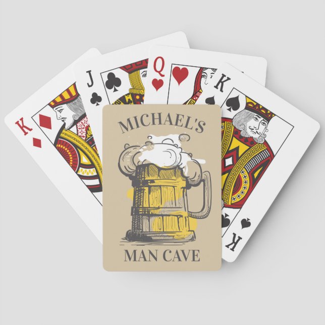 Custom text Beer Ilustration Poker Cards (Back)