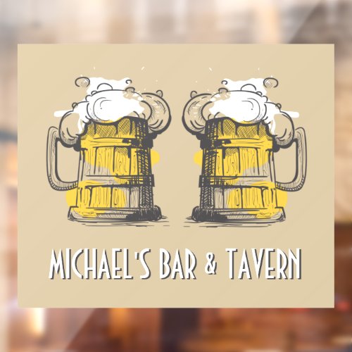Custom text Beer Ilustration Window Cling