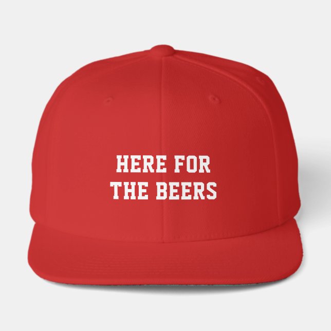 Custom text beer joke red visor  (Front)