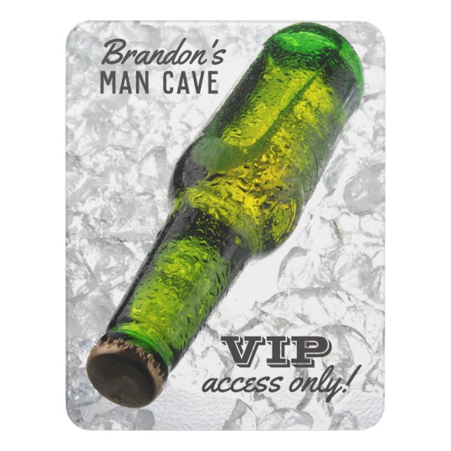 Custom text Beer on Ice door sign (Contemporary Vert)