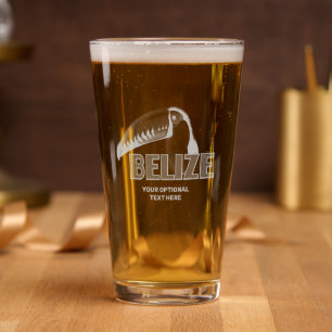 Custom Text Belize Pint Glass