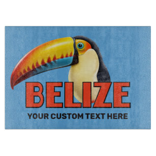 Custom Text BELIZE Toucan Cutting Board