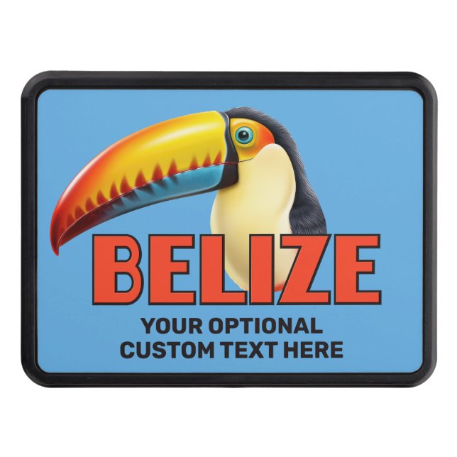 Custom Text BELIZE Toucan Hitch Cover (Front)