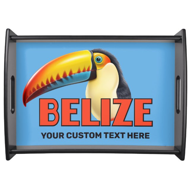 Custom Text BELIZE Toucan Serving Tray (Front)