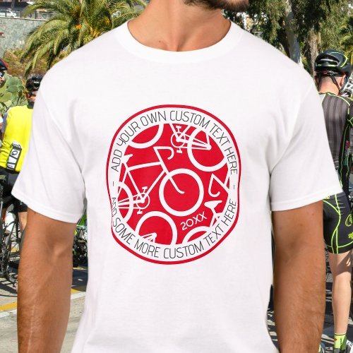 Custom Text Bicycle Red T_Shirt