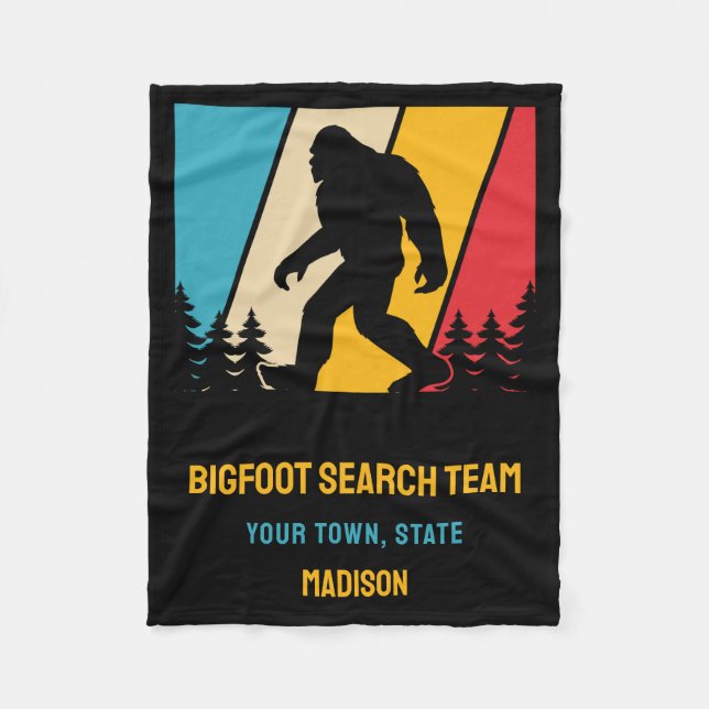 Custom Text Bigfoot Fleece Blanket (Front)