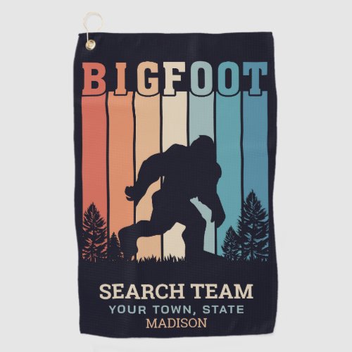 Custom Text Bigfoot Golf Towel