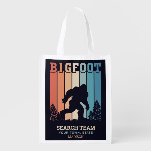 Custom Text Bigfoot Grocery Bag (Front)
