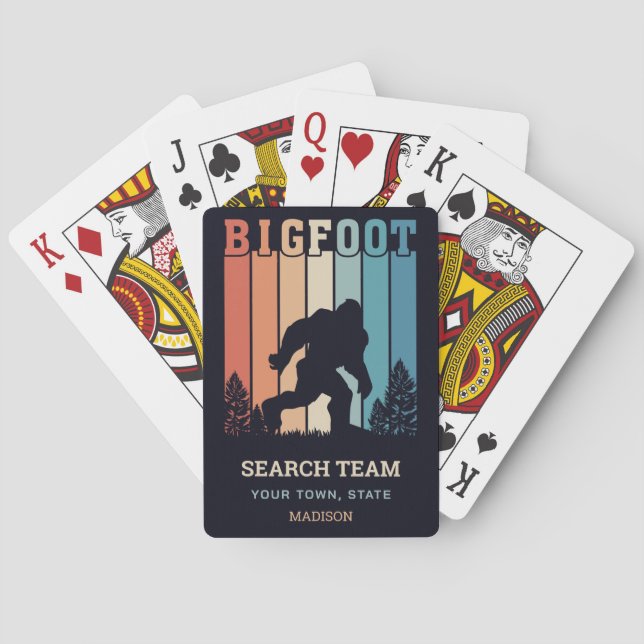 Custom Text Bigfoot Poker Cards (Back)