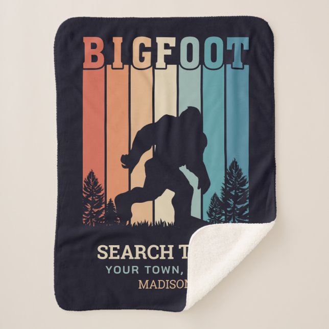 Custom Text Bigfoot Sherpa Blanket (Front)