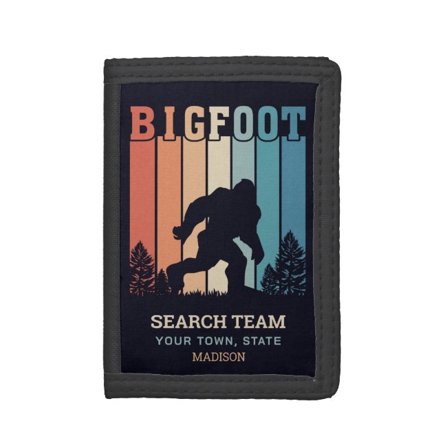 Custom Text Bigfoot Trifold Wallet (Front Vertical)