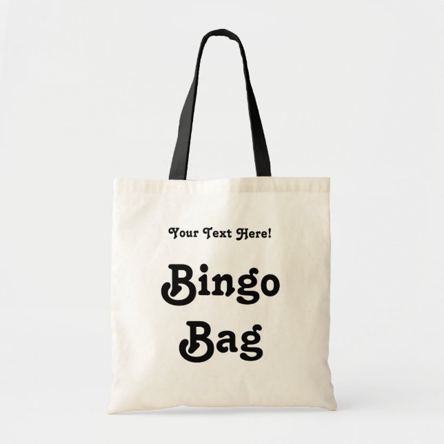 Custom Text Bingo Player Winner Bingo Prize Tote Bag (Front)